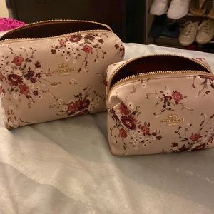 Coach large and small floral print travel bags